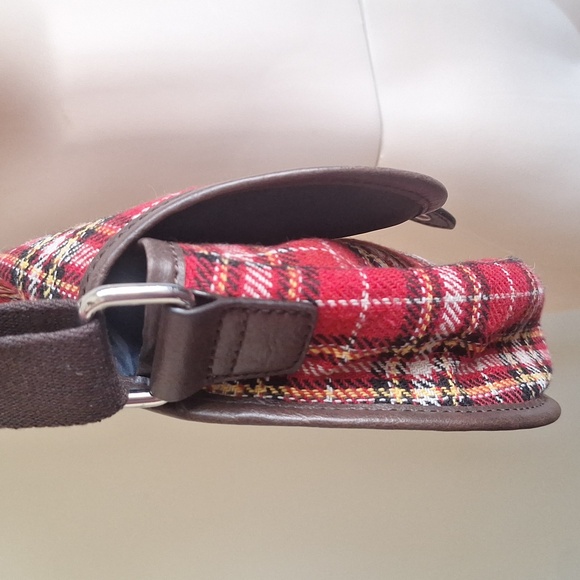 G.H. Bass & Co. Heritage Collection Plaid Crossbody Saddle Bag - Red Tartan - Picture 5 of 11
